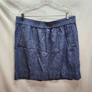 LOFT Chambray Linen Blend Pull On Skirt Size Large